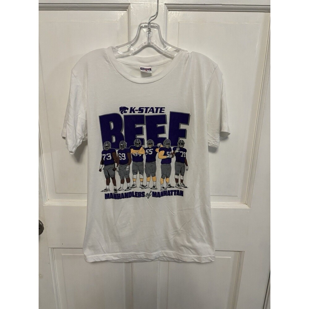 Men’s Charlie Hustle Kstate Manhandles Of Manhattan Tshirt. Size S